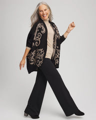 Black Ottoman Jacquard Cocoon Cardigan