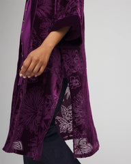 Purple Royale Floral Burnout Kimono