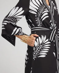 Black Tie-Front Long Kimono