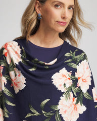 Passport Blue Asymmetrical Convertible Sweater Poncho