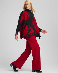 Black Floral Poncho