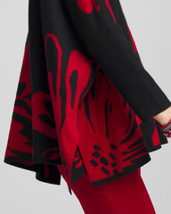 Black Floral Poncho