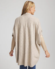 Neutral Embellished Cocoon Ruana