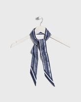 Navy Printed Skinny Scarf