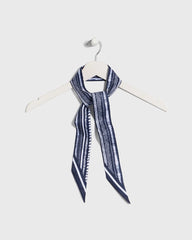 Navy Printed Skinny Scarf