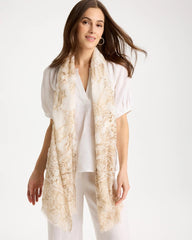Neutral Foiled Oblong Scarf