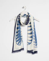 Passport Blue Palm Frond Oblong Scarf