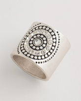 Silver Medallion Motif Scarf Ring