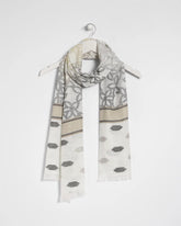 Neutral Neutral Paisley Polka Dot Oblong Scarf