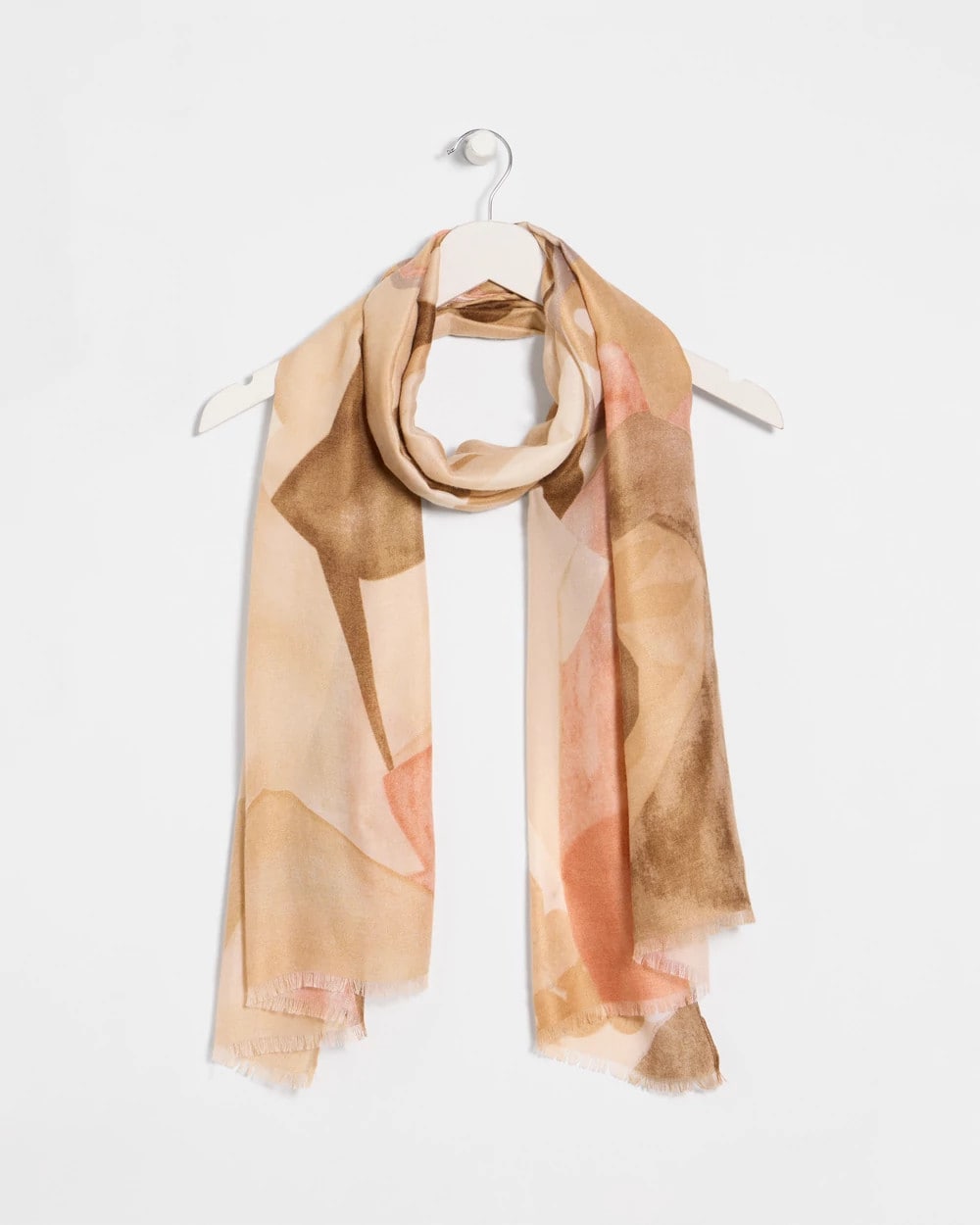 Neutral Neutral Floral Oblong Scarf