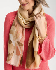 Neutral Neutral Floral Oblong Scarf