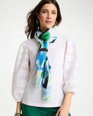 Amparo Blue Blooming Brush Oblong Scarf