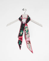 Black Kyoto Bloom Skinny Scarf