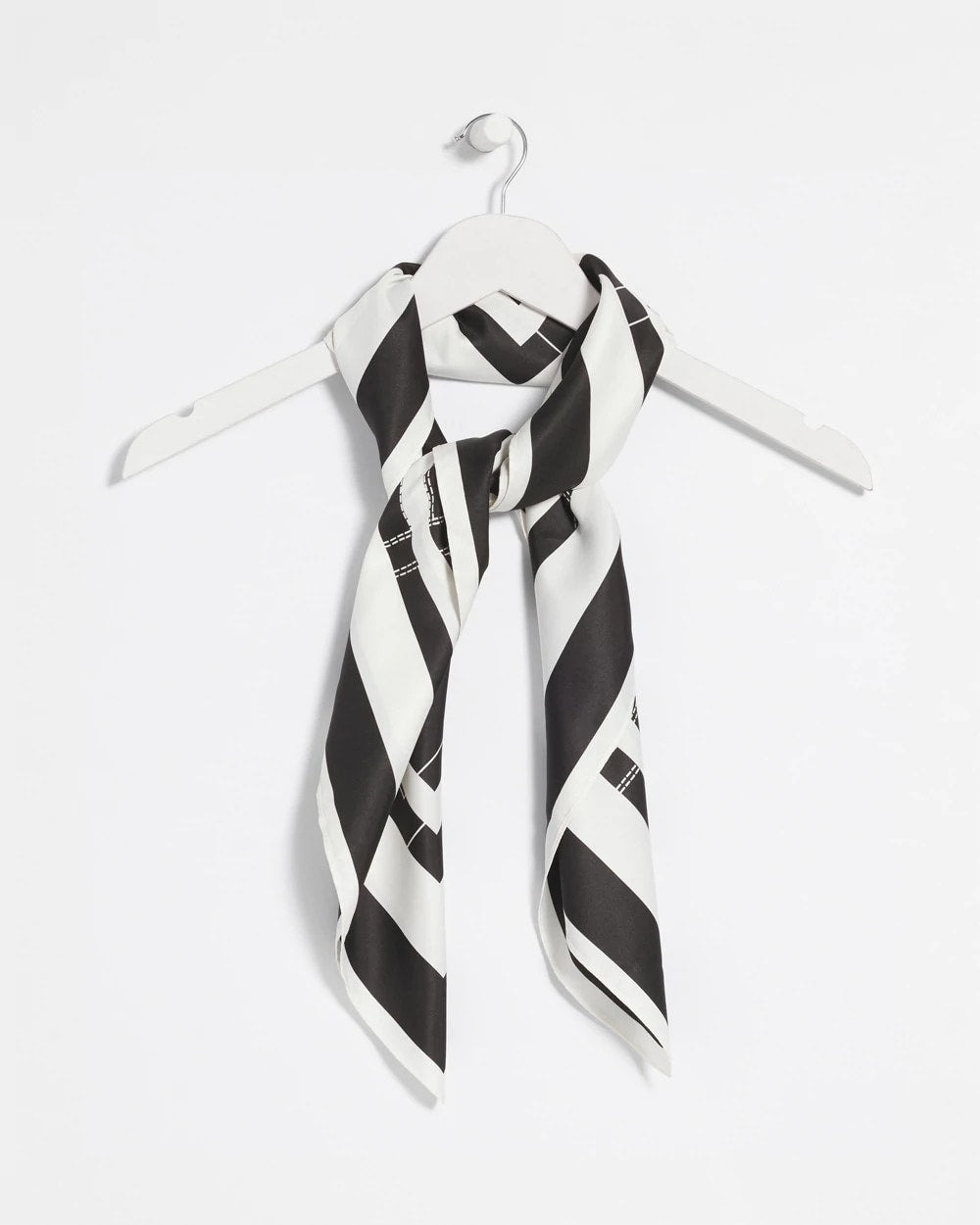 Black Graphic Stitch Square Scarf