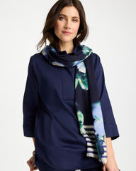 Passport Blue Printed Oblong Scarf