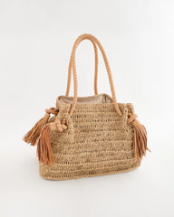 Natural Chico's x Romi Boho 4-Tassel Tote