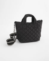 Black Quilted Cross Body Sport Tote Bag