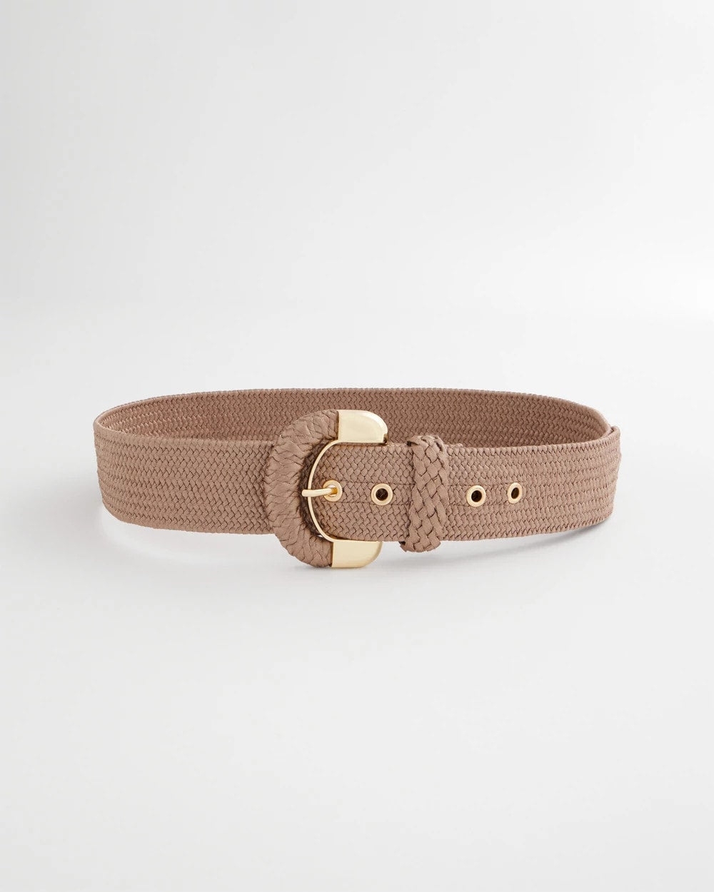 Taupe Satin Stretch Metal Belt