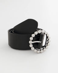 Black/Silver Silver Dot Trouser Belt
