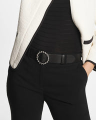 Black/Silver Silver Dot Trouser Belt