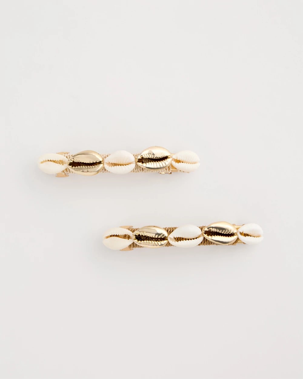 Gold Seashell-Inspired Hair Clip Set