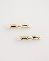 Gold Seashell-Inspired Hair Clip Set