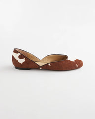 Neutral Sophie Pony Haircalf Leather Flats