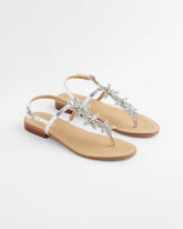 Silver Beach Starfish T-Strap Sandals