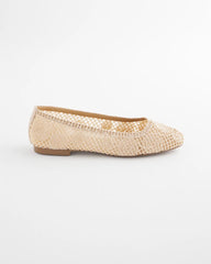 Natural Cora Raffia Flats