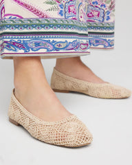 Natural Cora Raffia Flats