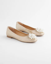 Gold Olympia Pearl Ballet Flats