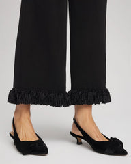 Black Charm Velvet Bow Kitten Heels