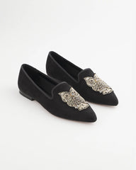 Black Black Microsuede Loafers