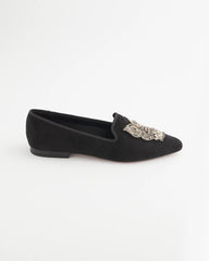 Black Black Microsuede Loafers
