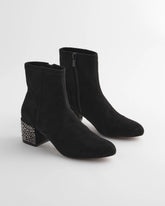 Black Embellished Destiny Art Deco Boot Heels