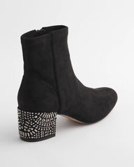 Black Embellished Destiny Art Deco Boot Heels