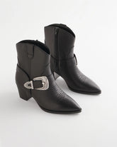 Black Kris Western Buckle Boots