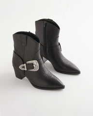 Black Kris Western Buckle Boots
