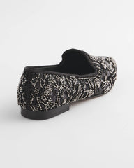 Black Gwyn Art Deco Beaded Flats