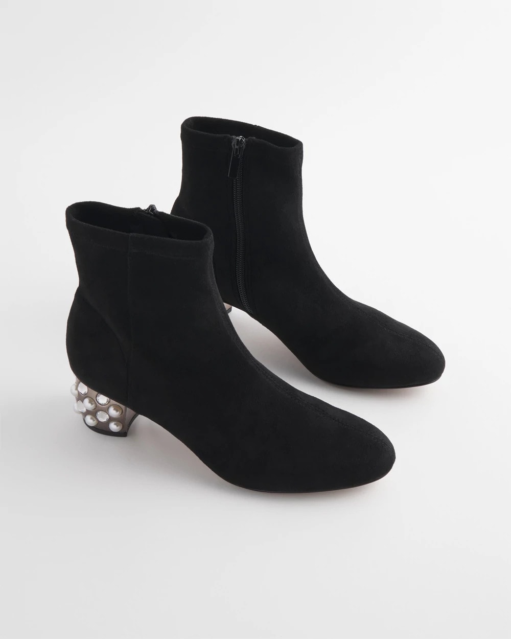 Black Danika Embellished Vegan Suede Boots