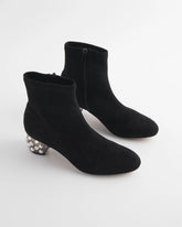 Black Danika Embellished Vegan Suede Boots