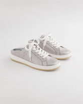 Metallic Silver Metallic Snap Slip-On Sneakers