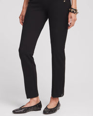 Black Juliet Slim Trim Detail Ankle Pants