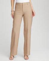 Cattail Brown Petite Cotton Straight-Leg Trousers