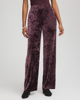 Night Bloom Crushed Velvet Wide-Leg Pants