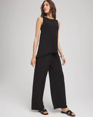 Black Travelers™ Knit Wide-Leg Pants
