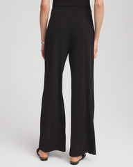 Black Travelers™ Knit Wide-Leg Pants