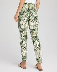 Ecru Brigitte™ Slim Ankle Palm-Print Pants