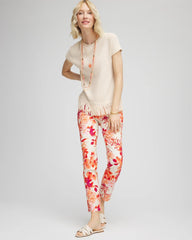 Sunset Peach Brigitte™ Slub Ankle Pants