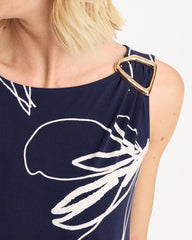 Passport Blue Travelers™ Knit Botanical Jeweled Dress